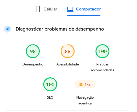 Diagnóstico da velocidade real